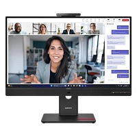 Lenovo - 27" ThinkVision T27QD-4v, IPS WLED, 120Hz, 4mc, QHD (2560x1440) 2K, HDMI+DP+TypeC, Tilt, Swivel, Pivot, HAS, Webcam, Audio Eclipse Black (64B8UAT1EU)