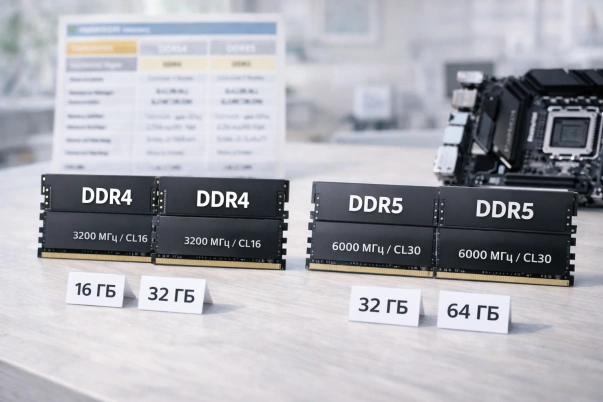 DDR4 или DDR5 и сколько RAM нужно: 16/32/64 ГБ, частота, тайминги и совместимость