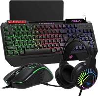 Игровой набор 4 в 1 (клавиатура, мышь, коврик, наушники) AULA T650 подсветка