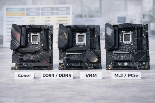 Как выбрать материнскую плату: сокет, чипсет, VRM, DDR4/DDR5, M.2, PCIe и порты