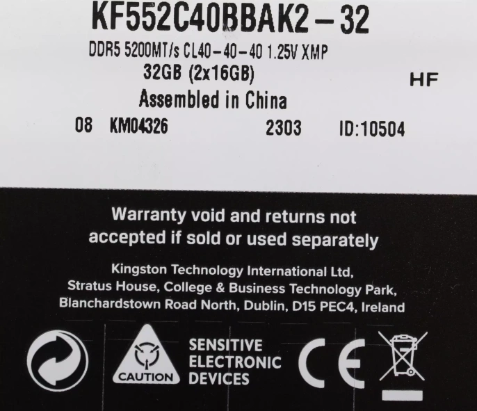 Kingston DDR5 32GB NoneMHz